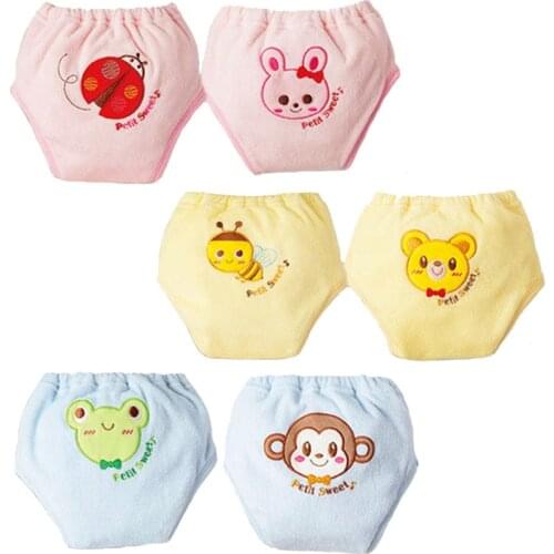 2pcs/lot 5 Layers Thick Waterproof Baby Cloth Diapers Toilet Training Pants Boy Shorts Underwear Girl Nappies Panties #009