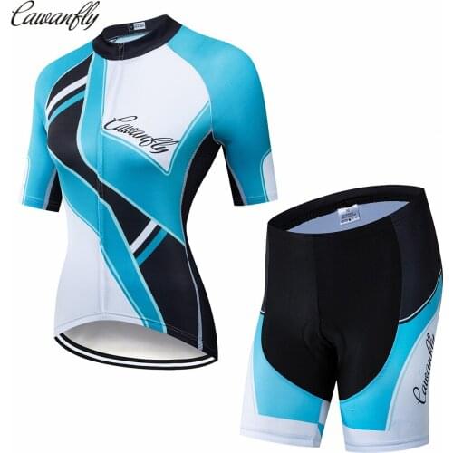 2020 Cycling Clothing Women Short Sleeve Jersey Set Summer MTB Suit Race Road Bike Clothing Bib Gel Pad shorts Kit