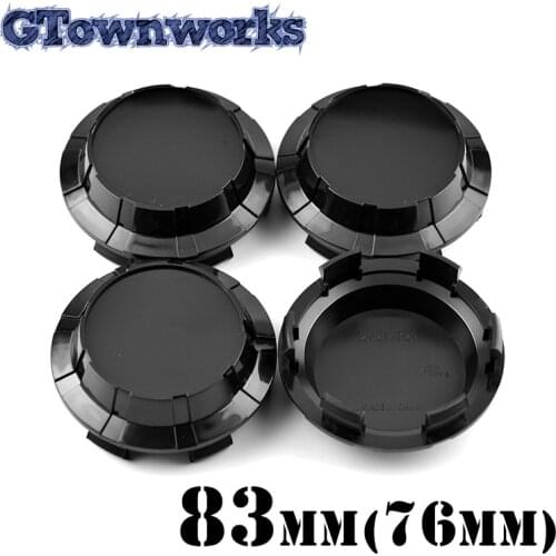 4 pcs 83mm Dome Wheel Center Cap For Car Rim Black Chrome ABS Plastic Hubcap Dust Cover