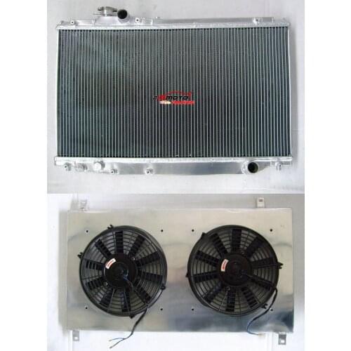Aluminum Radiator + Shroud + FAN For 1993-1998 98 97 96 95 94 93 Toyota Supra mark4 MK 4 IV JZA80 2JZGE