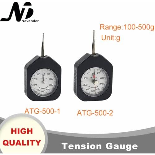 Free Shipping 500g Dial Tension Gauge Analog Tensiometer Tension Tester Single Needle Double Needles