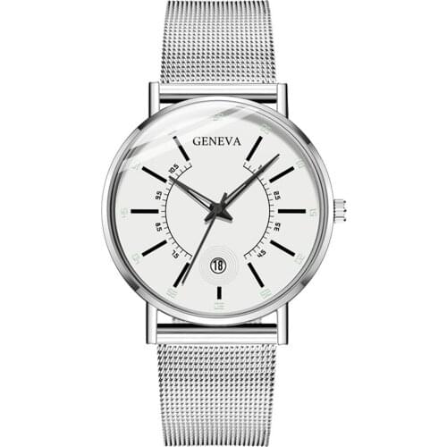 Sliver Mesh Watch For Men Black Stainless Steel Ultra Thin Quartz Watches Business Men Casual Clocks Reloj Montre Homme Relogio