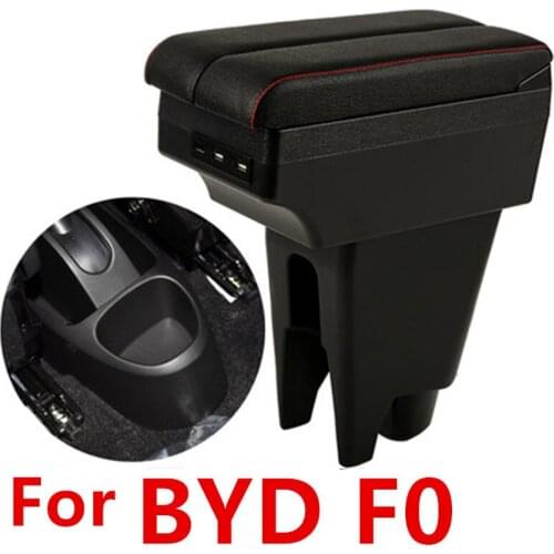 For BYD F0 armrest box USB Charging heighten Double layer