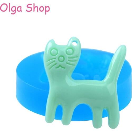 DYL555 30mm Cat Pendant Silicone Mold - Animal Mold Cake Decoration, Fondant Craft, Scrapbooking, Candy, Jewelry DIY, Resin Clay