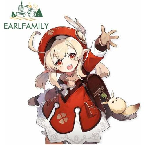 EARLFAMILY 13cm x 11.3cm for Genshin Impact Car Stickers Windows Decal Waterproof Vinyl Material Sunscreen Trunk Decoration