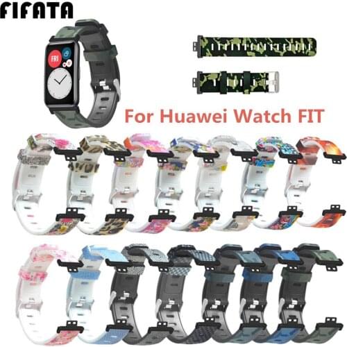 FIFATA Painted Silicone Watch Strap For Huawei Watch Fit Smart Watch Sport Wristband Bracelet Accessories For Huawei Fit Watch