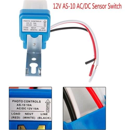 DC AC 12V 24V 220V 50-60Hz 10A Photo Control Sensor Switch Automatic On Off Photo switch Auto Photocell street Light Switch
