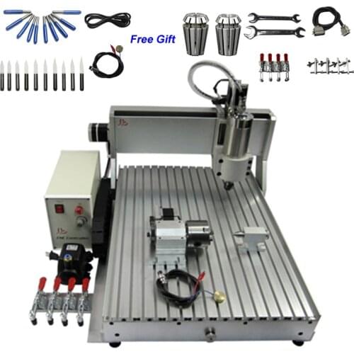 4 Axis 800W CNC Router 6040 Automatic 3D Furniture Sculpture Wood Carving Machine for Stone Metal Cutting