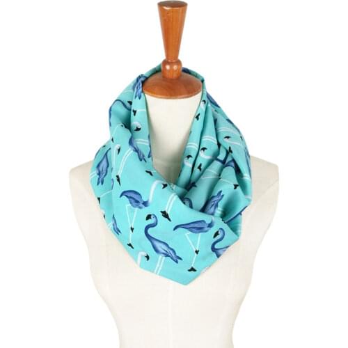 Hot Sale Warm Women Flower Loop Scarf Female Small Rose Print Chevron Ring Scarves Winter Plants Infinity Shawl and Wrap retro