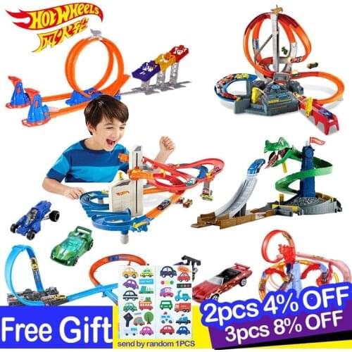 Hot Wheels Diecast 1:18 Track Electric City Car Square Auto Lift Expressway Hotwheels Model Car KidsToys for Kid Birthday Gifts