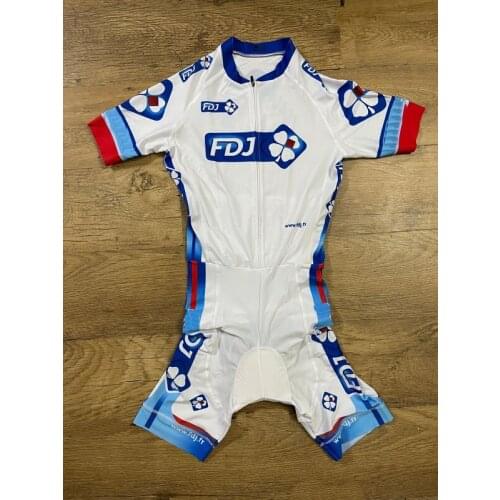 LASER CUT Skinsuit 2016 FDJ TEAM BLUE WHITE Bodysuit SHORT Cycling Jersey Bike Bicycle Clothing Maillot Ropa Ciclismo