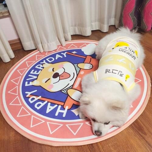 Pet dog mats crystal velvet round carpet mats dog non-slip pet mats cat mats mats