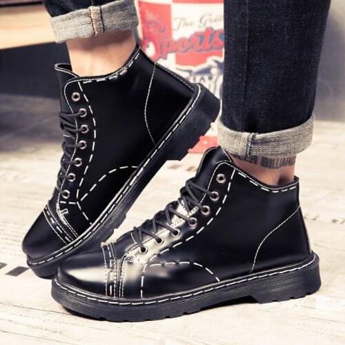 Mens Boots Shoes Men Black Casual Shoes Boots Leather Sneaker Man Shoe Fashion Mens Hot Sale 2020 Sapato Causal Sapatos