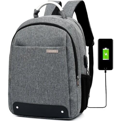 New Men Business Laptop Backpack with USB Charging Travel Bag 15.6 Inch Computer Notebook Mochila Male