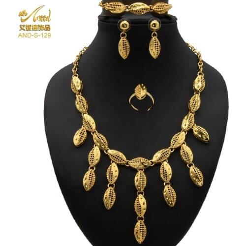 Necklace Sets For Womens India Jewelery Bracelets Gold Dubai Ladies Wedding Luxury Mexican Moroccan Fashion Earings Sets 4pcs