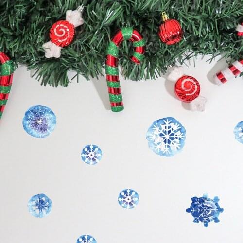 6 Sheets Christmas Window Stickers Multiple Combinations Snowflake New Years Window Stickers Wall decal
