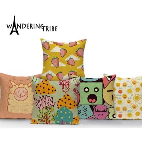 Plant Style Pillowcase Pillow Sofa Cushion Covers Pillows For Bed Cartoon Animal Pattern Pilow Cover Back Pillowcase Kissenbezug