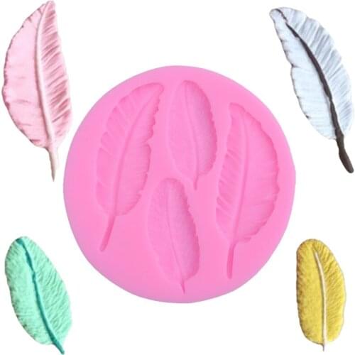 New Feather Silicone Mold Birds Feathers Chocolate Mold DIY Fondant Cake Decorating Tools Lace Border Cake Mold Baking Utensils