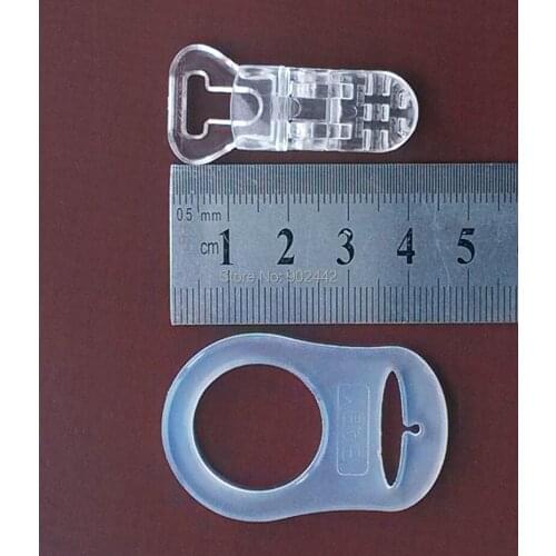 New Arrival 500 Set Transparent Plastic Pacifier Clip and Holder Set (1 Set=1 Silicon Pacifier Holder + 1 Plastic Pacifier Clip)