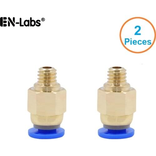 PC4-M6 M5 Pneumatic Connectors Hotend J Head Remote Extruder Feeder for MK8 3mm / 1.75mm PTFE Tube Filament Feed Fit-2PCS