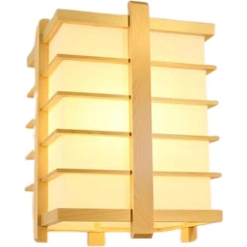 Japanese-Style Pendant Light Lamp Solid Wood Living Room Creative Personality Study Room Bedroom Cafe Bar Restaurant Kitchen