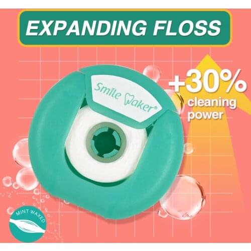Expanding Floss Flat Wire Mint Flavor Swells into Sponge Tooth Cleaning Orthodontic