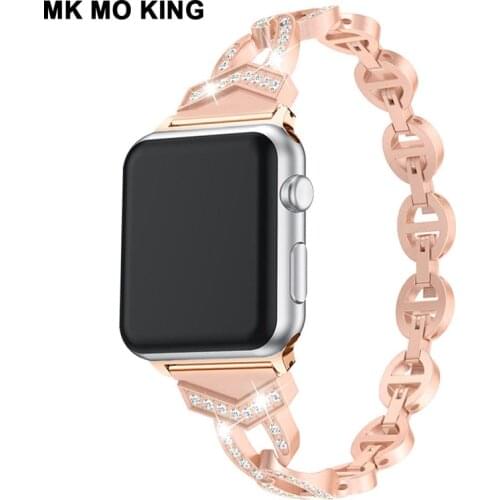 VO Drilling Stainless Steel Strap for Cartier Apple Iphone Role Mens X Iwatch 1 2 3 4 38 44mm Womens Watch Band Smart Bracelet
