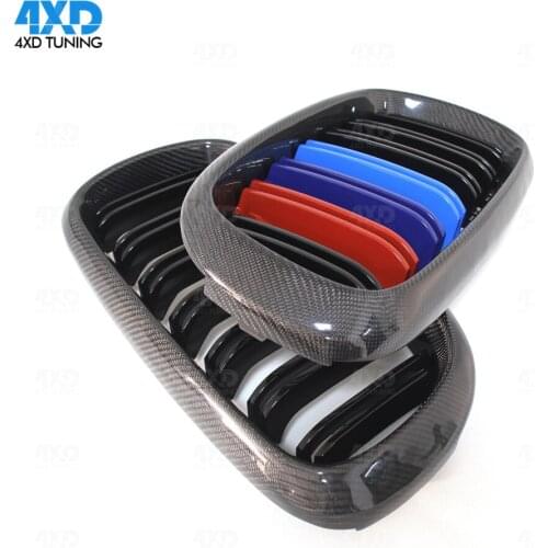 X6 F16 kidney grill For BMW X5 F15 Carbon Fiber Bumper Racing Grille Dual Slat 3 Color Gloss Black 2014 2015 2016 2017 2018 2019