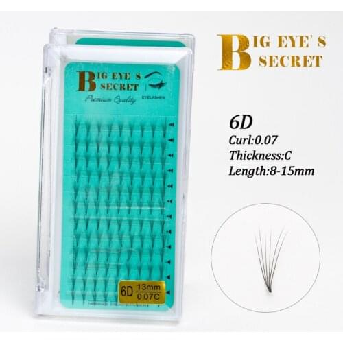 Big eyes secret 6D premade fans for volume eyelash extensions Premade lashes knot-free eyelash bundles free shipping