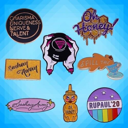 RuPauls Drag Race Drag Queen Enamel Brooch Pins Badge Lapel Pin Brooches Alloy Metal Fashion Jewelry Accessories