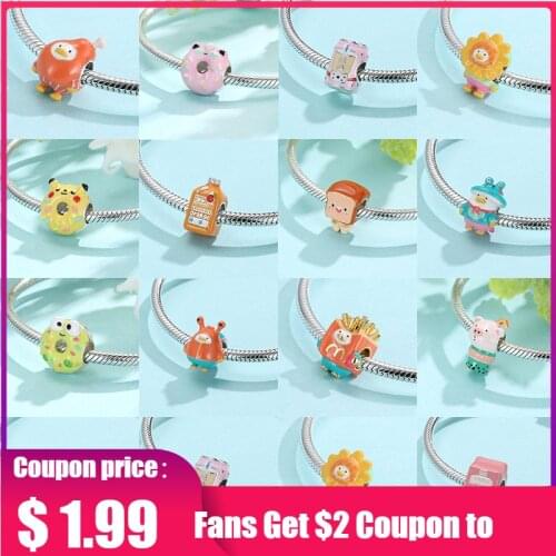 925 Silver Dessert Pendants Beads Charms Fine DIY Bracelet Gift Fit Original Pandora Bracelet Jewelry Making