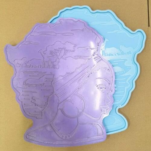 Large Size Afro Girl Head ResinFondant Cake Decorating Gumpaste Silicone Mould
