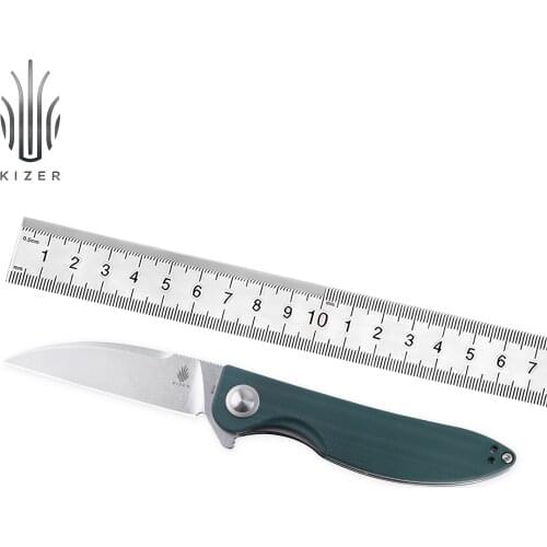 Kizer Tactical Knife V3566N5 Sway back 2021 New Flipper Green G10 Handle Knife Outdoor Hunting Tools