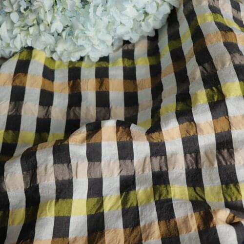 Comfortable High Quality Natural Silk And Cotton Yarn-dyed Fabric For Sewing Cloth Dresses Robe Summer DIY Handmade Designer