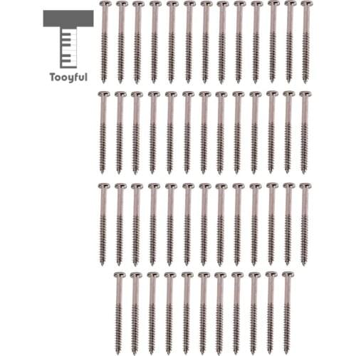 Tooyful 50 Pieces Bass Steel Guitar Pickup Mounting Screws for PB JB P90 Pickup Replacement Stringed Instruments Accessories
