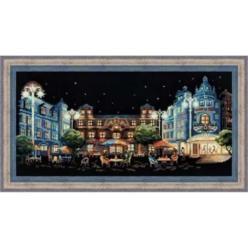 TOP Night view scenery patterns Counted Cross Stitch 11CT 14CT 18CT DIY Chinese Cross Stitch Kits Embroidery Needlework Sets