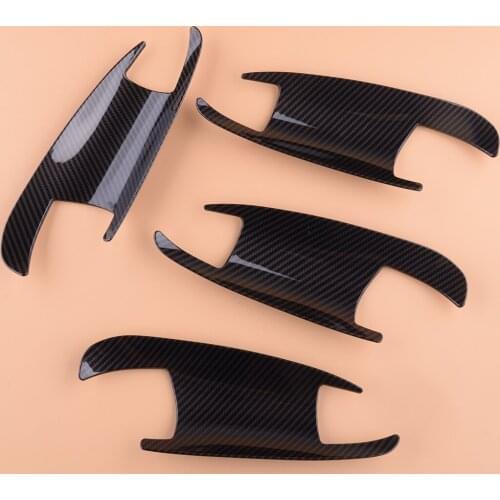 Carbon Fiber Texture ABS Car Door Handle Bowl Insert Cup Bucket Cover Trim Fit for Mercedes Benz ML GLE GLS GLK C Class W204
