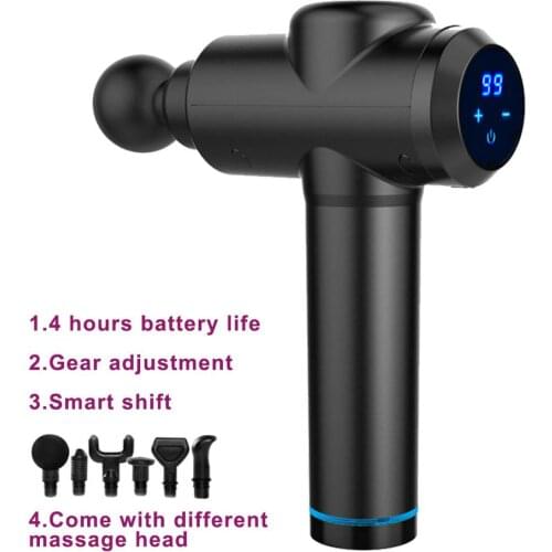 LCD Display Massage Gun Deep Muscle Massager Muscle Pain Body Neck Massage Exercising Relaxation Slimming Shaping Pain Relief