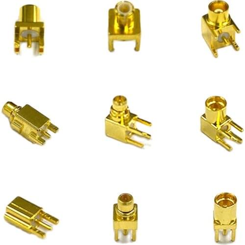 1kit 9pcs MCX/ MMCX Male Female PCB Mount Straight Right Angle RF Coax Connector Goldplated Welding Terminal New