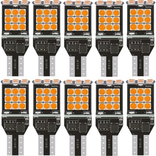 10Pcs 2100Lm T15 W16W LED Canbus Bulbs 920 912 3030 24SMD White 12V LED Reversing Lights for BMW Mercedes Benz W203 W211 W204