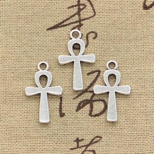 15pcs Charms Egyptian Ankh Life Symbol Cross 22x13mm Antique Making Pendant fit,Vintage Tibetan,DIY Handmade Jewelry