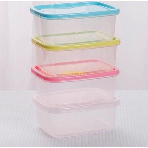 200pcs Kitchen Storage Container Rectangle Keep Fresh Refrigerator Food Storage Bins Boxex 750ml #12