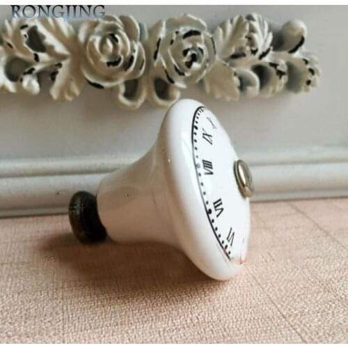 5x White Ceramic Cabinet Drawer Knobs Porcelain Kids Wardrobe Handles Furniture Dresser Closet Cupboard Rural Vintage Pull