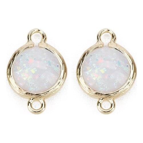 5pcs 13mm Wholesale Resin connect crystal white Natural Stone Pendants DIY for Necklace or Jewelry Making fgs4