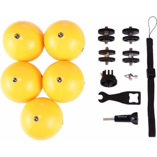 For GoPro 5 PCS Bobber Diving Floaty Ball with Safety Wrist Strap & 4 x Connection Mount & Tripod Adapter & Long Screw & Wrench