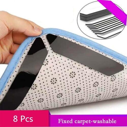 8 pcs Tile Floors Anti-slip Rug Grips Hardwood Floors Area Rugs Rug Tape Removable Silicone Sticker Silicone Carpets