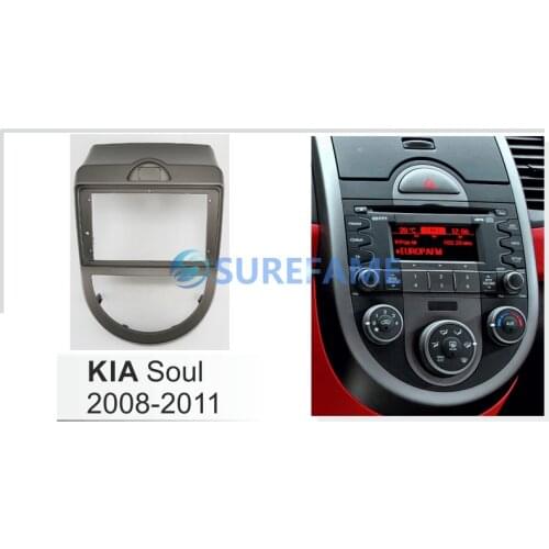 9 inch Car Fascia Radio Panel for KIA Soul 2008-2011 Dash Kit Install Facia Console Bezel 9inch Adapter Plate Cover Trim