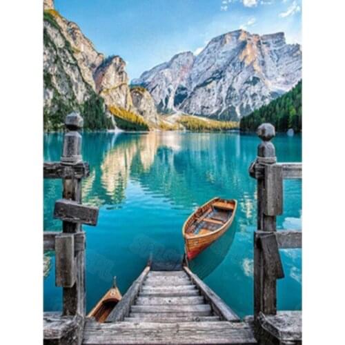 Diy Diamond Painting Beautiful Seaside Landscape Coconut Tree Sea Sky Lake Still Life Landscape Decorative Painting