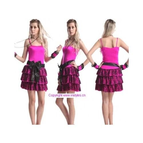Free shipping zy252 Adult 50s Sock Hop Rose Poodle Skirt Costume Halloween costume size s-2xl