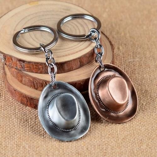 High quality Cowboy Hats keychain Pendant For Men Key Chain Key Ring Car Creative Gift